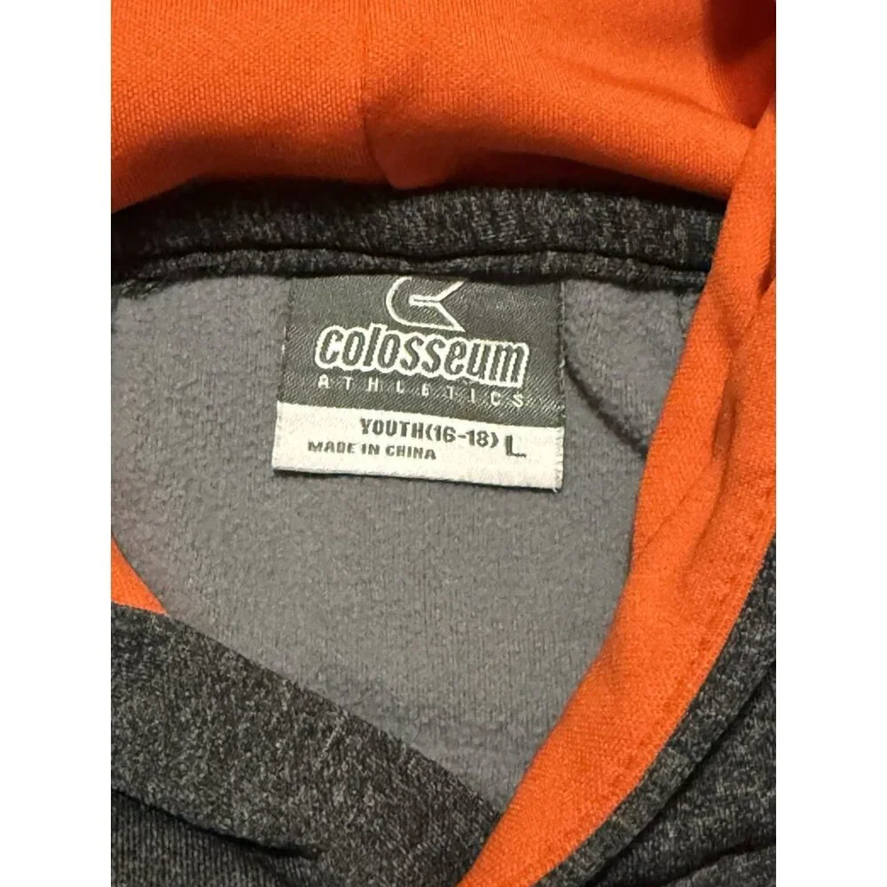 MIAMI HURRICANES Hoodie Youth L‎ Gray Orange Sweatshirt Colosseum Label
